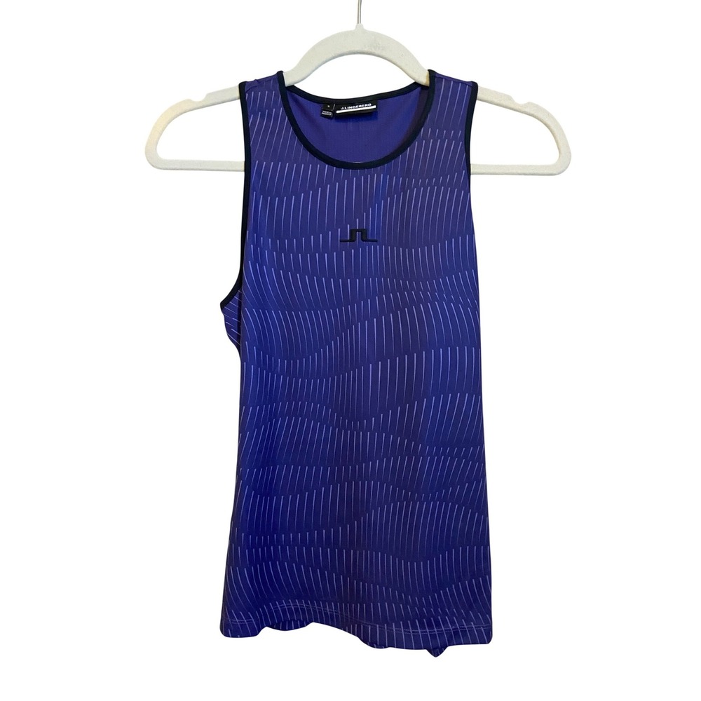 J Lindeberg Athletic Tank Top Purple Geometric Print Activewear Size Small